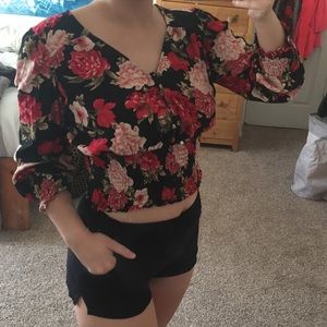 Floral red and black blouse from American Eagle